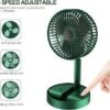 Powerful Rechargeable Desk Fan, Folding Telescopic & Adjustable Height, Small Desk Table Air Fan with Built-in Battery for Travel, Outdoor, Home, Office, Kitchen, Picnic, Kids - Foldable Fan - Image 2