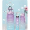 3in one Motivational Water Bottle Set with Time Marker, 2L 750ml and 250ml Sipper Water Bottle with Handle and Leakproof, BPA Free, Non-Toxic for Gym, Outdoor, Office, Home, School - Image 7