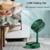 Powerful Rechargeable Desk Fan, Folding Telescopic & Adjustable Height, Small Desk Table Air Fan with Built-in Battery for Travel, Outdoor, Home, Office, Kitchen, Picnic, Kids - Foldable Fan - Image 4