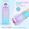 3in one Motivational Water Bottle Set with Time Marker, 2L 750ml and 250ml Sipper Water Bottle with Handle and Leakproof, BPA Free, Non-Toxic for Gym, Outdoor, Office, Home, School - Image 4