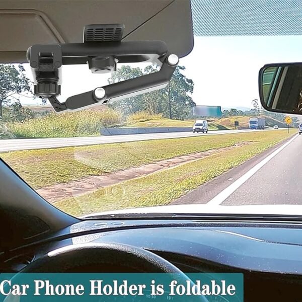 ar Phone Holder for Sun Visor, 1080° Rotatable and Foldable Dashboard Phone Holder for Car, Universal Adjustable Spring Clip Car Cell Phone Stand for All Phone, Car Accessories - Image 2